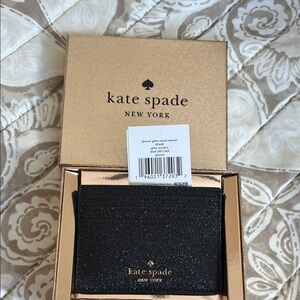 Kate Spade Black Sparkle Card Holder
